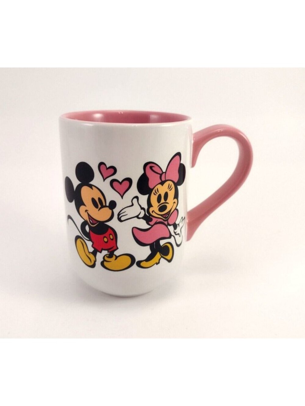Disney Parks Mickey & Minnie Mouse Mug Cup Pink Castle Cute Couple Love